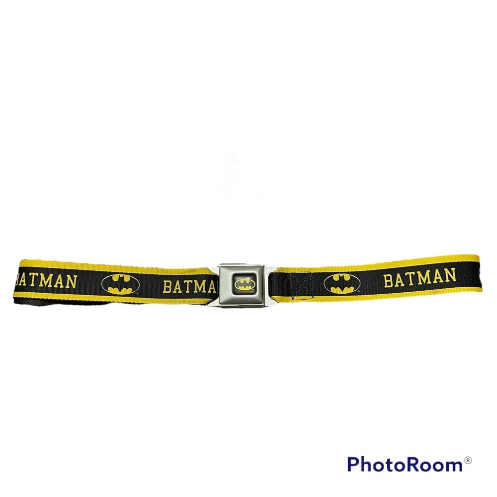 Vintage Batman Buckle Down Belt Black & Yellow